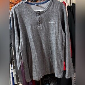 Columbia Men's Charcoal Long Sleeve Henley